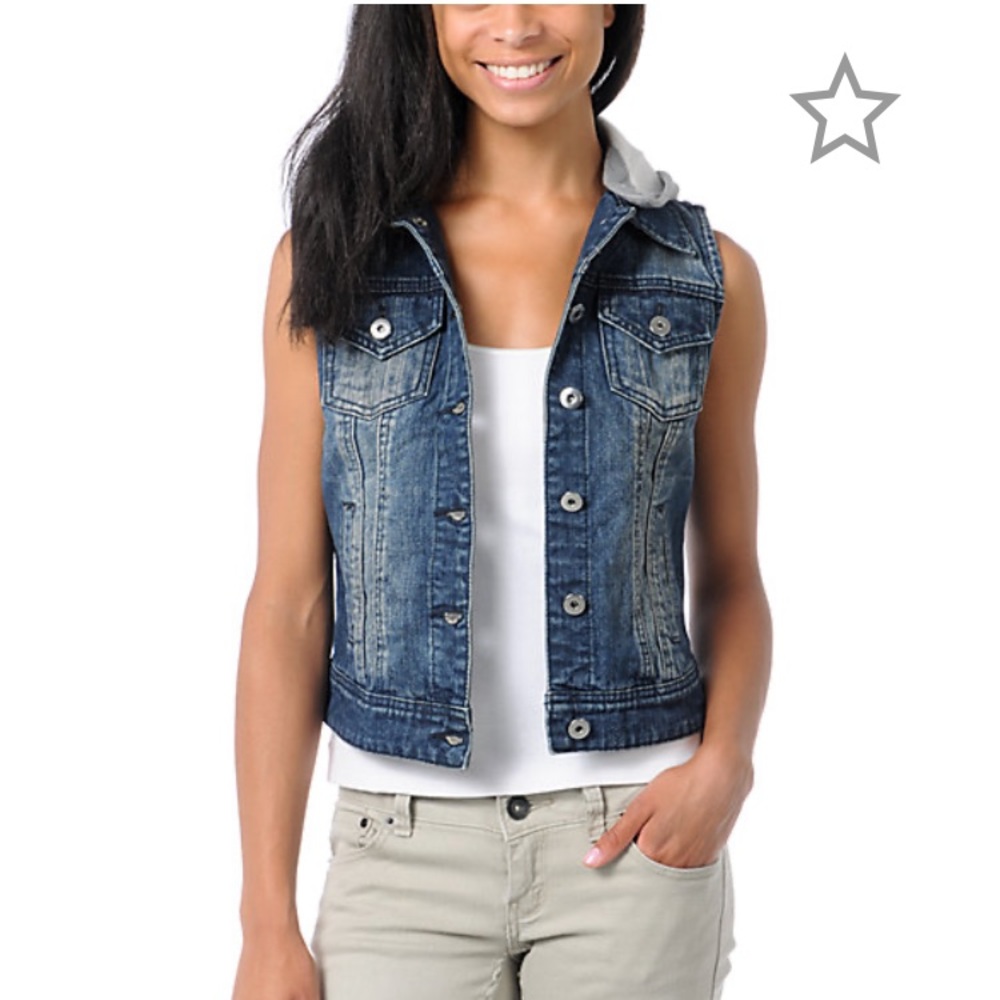 Hooded Jean Vest